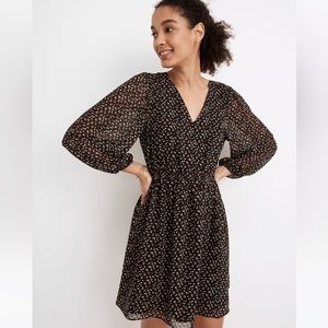 New Madewell Adorable Ditsy (Re)sourced Georgette Button-Front Mini Dress